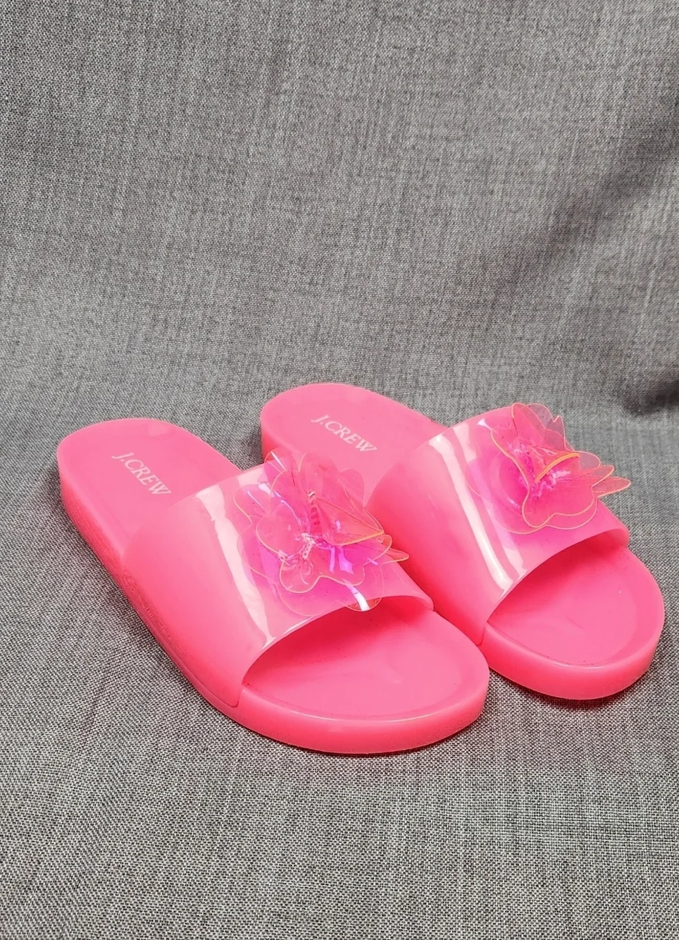 J. Crew  Pink Floral Jelly Blossom Pool Slides Size 8.